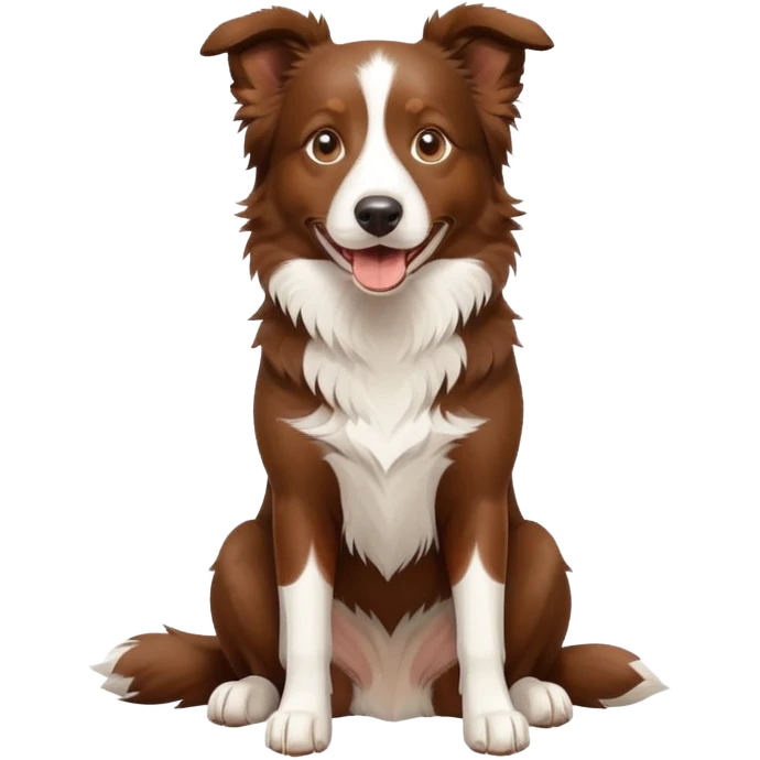 happy Brown Border Collie sitting emoji