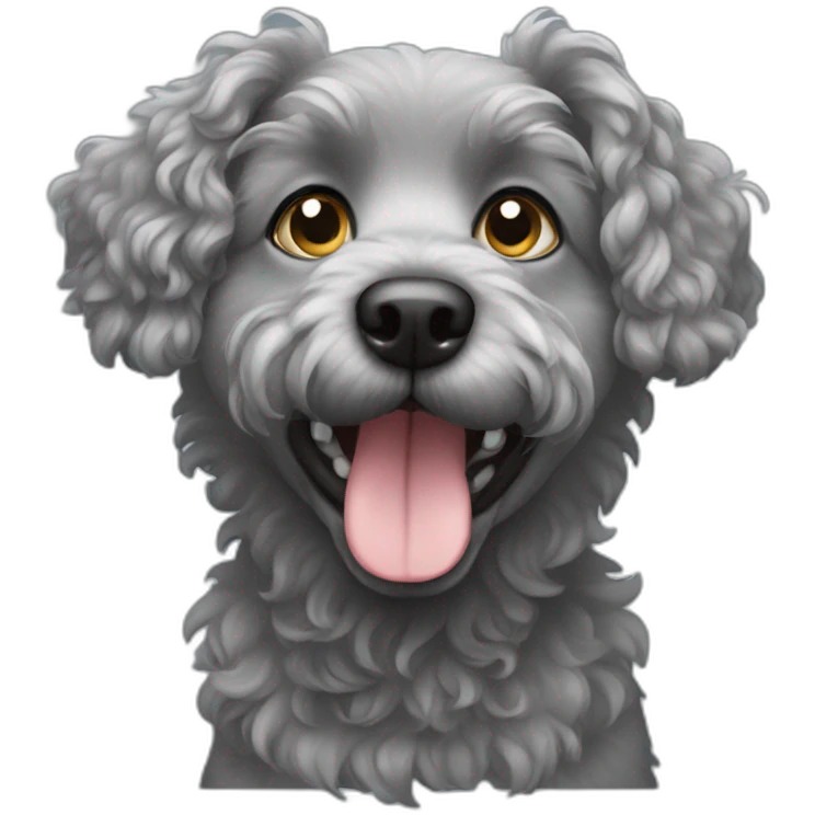 curly grey dog emoji