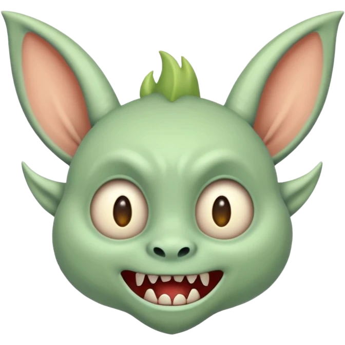LABUBU, a small monster with high, pointed ears and serrated teeth. emoji