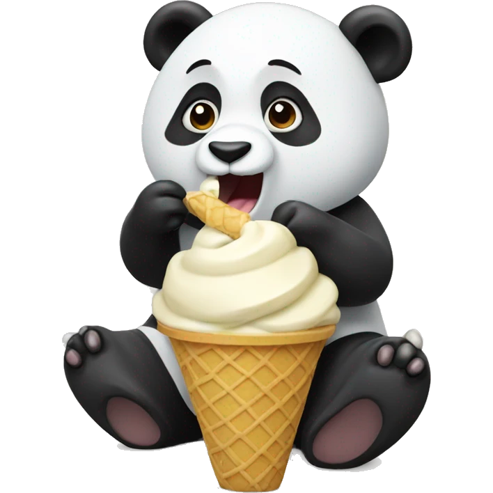 Panda eating ice cream emoji