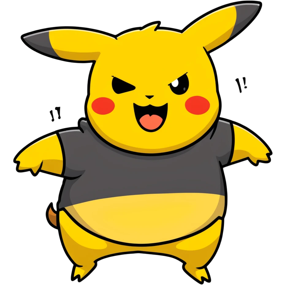 fat Pikachu with acne screaming emoji
