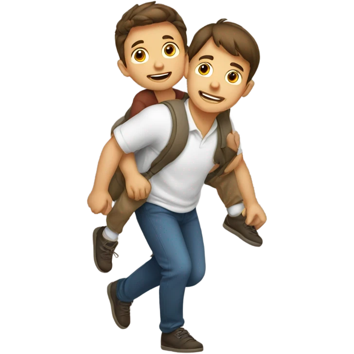 A boy with a child on top of the shoulders emoji
