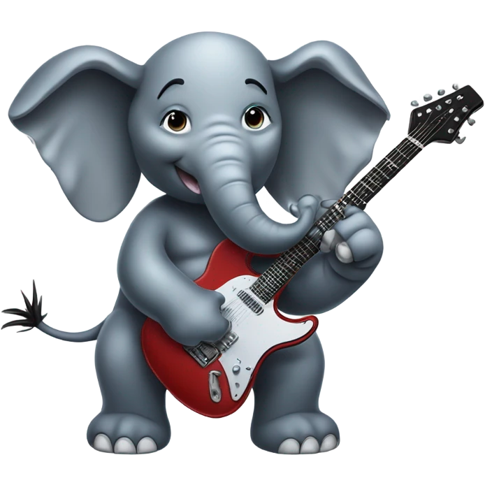 Heavy metal Elephant playing electric guitar emoji