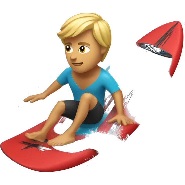 surfer on a red surfboard emoji