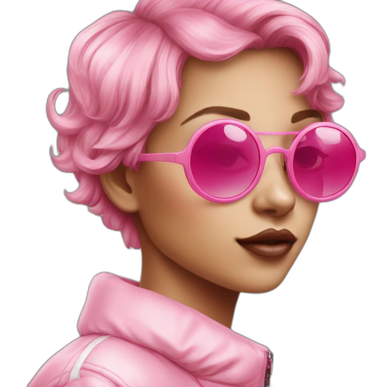 girl sunglasses shorthair bubble gum emoji