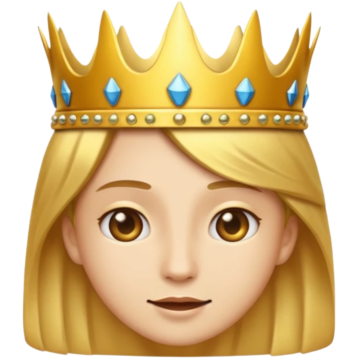 
“Please design an emoji with this face 😌 and add a crown on top of it.”

 emoji