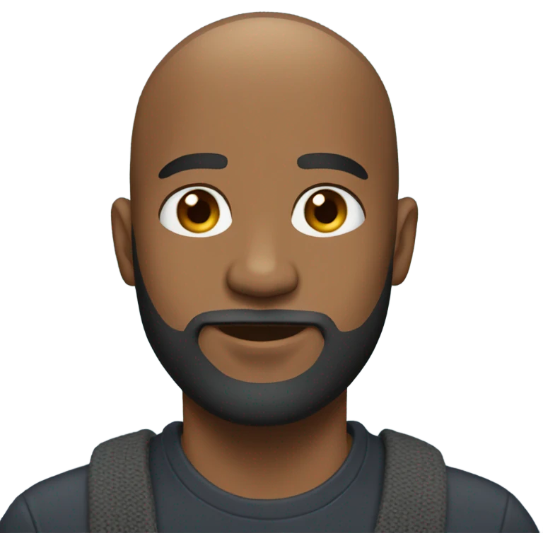 Bald black man with a beard and a beanie emoji
