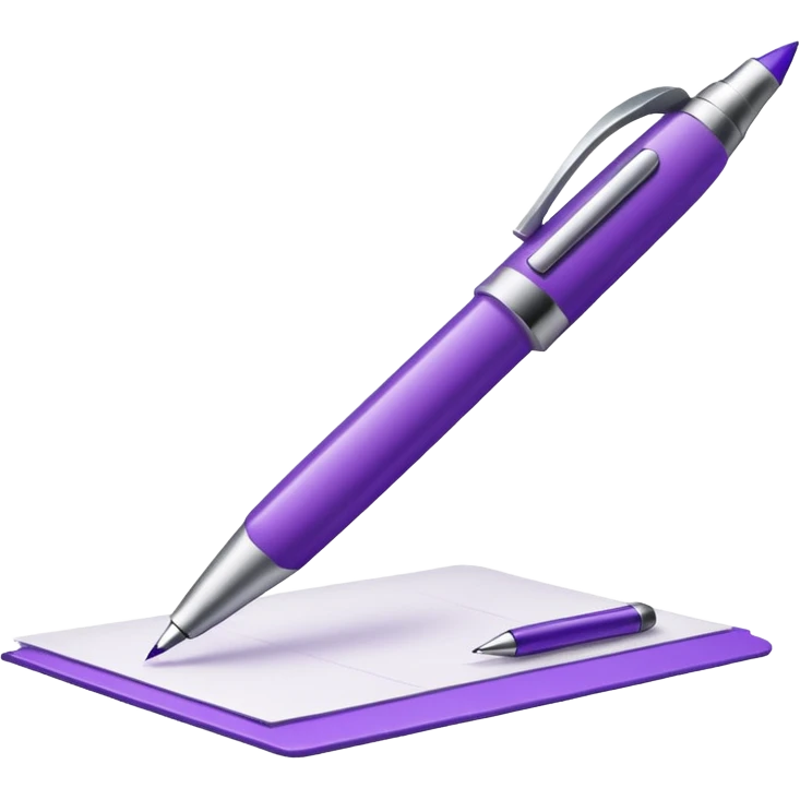 purple pen on paper  emoji