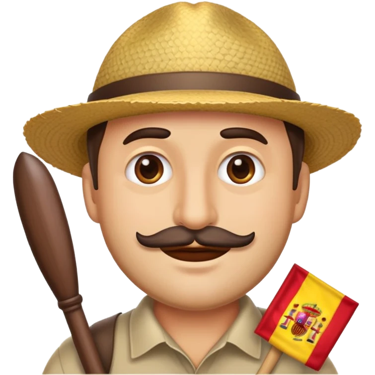 Dad emoji face with a spanish peineta emoji