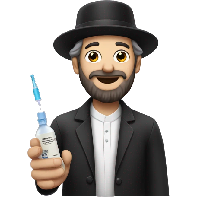 Orthodox Jew giving himself vaccine shot emoji