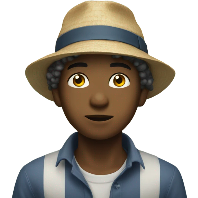 boy in hat by the ocean with cigarette  emoji