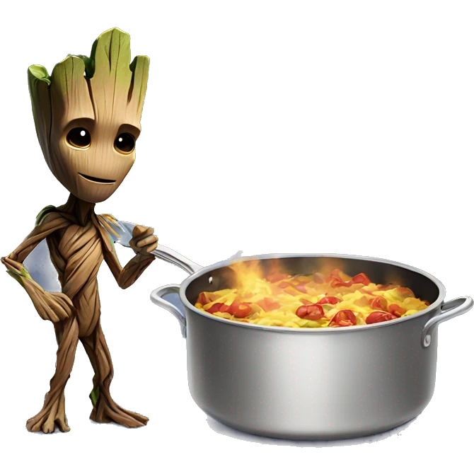 groot cooking emoji