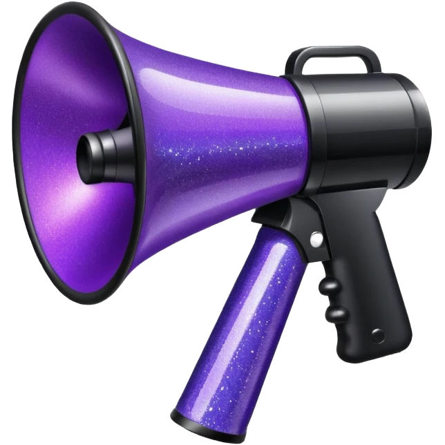 glitter purple and megaphone emoji