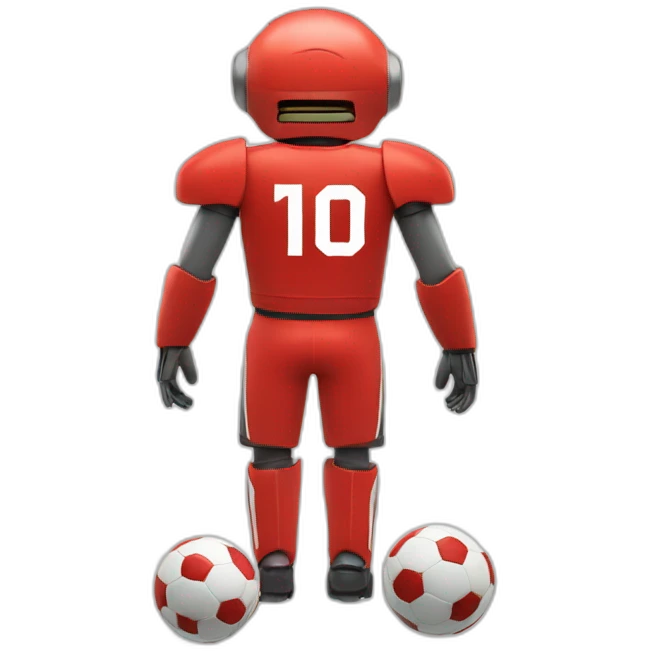 red robot soccer jersey number 10 emoji