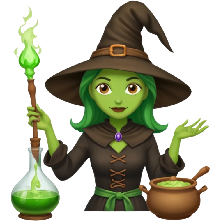 green witch cooking potion emoji
