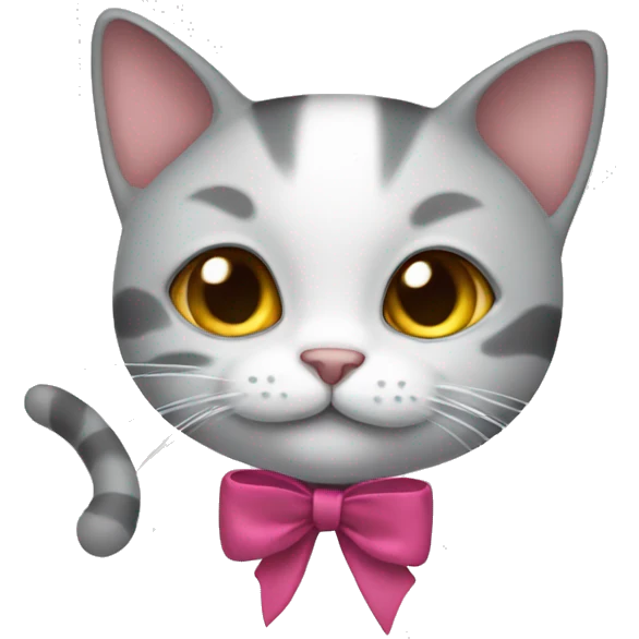 cat with a bow on it emoji