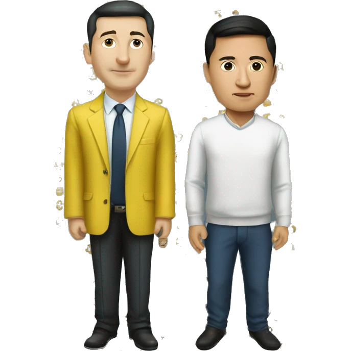 Volodimir zelenskij and Kim Chen in emoji
