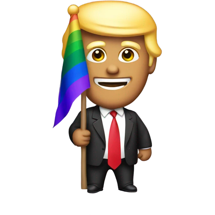 Trump with pride flag emoji