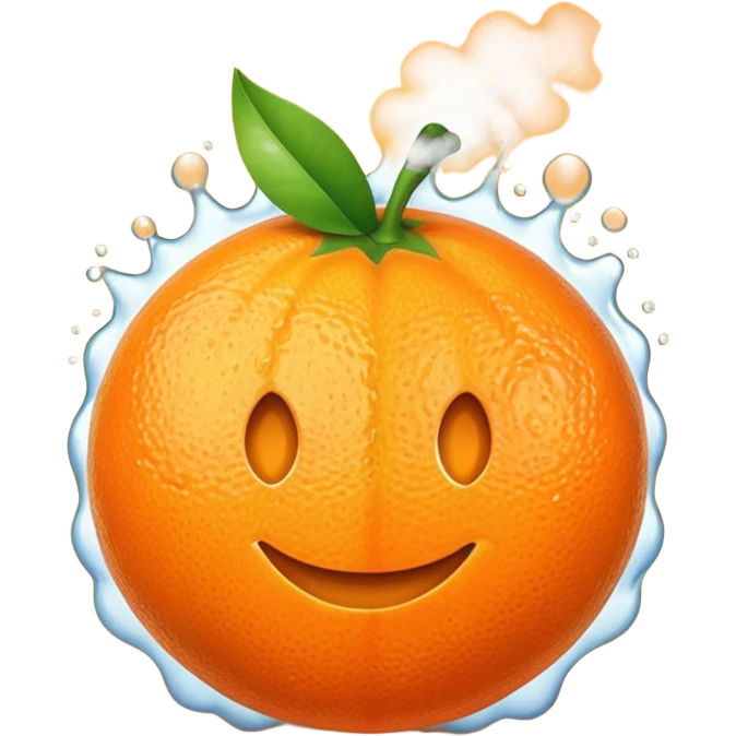 Orange fruit with steam flat  emoji