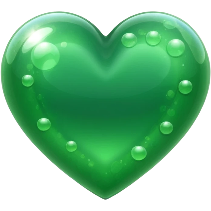 green heart with a bubble texture emoji