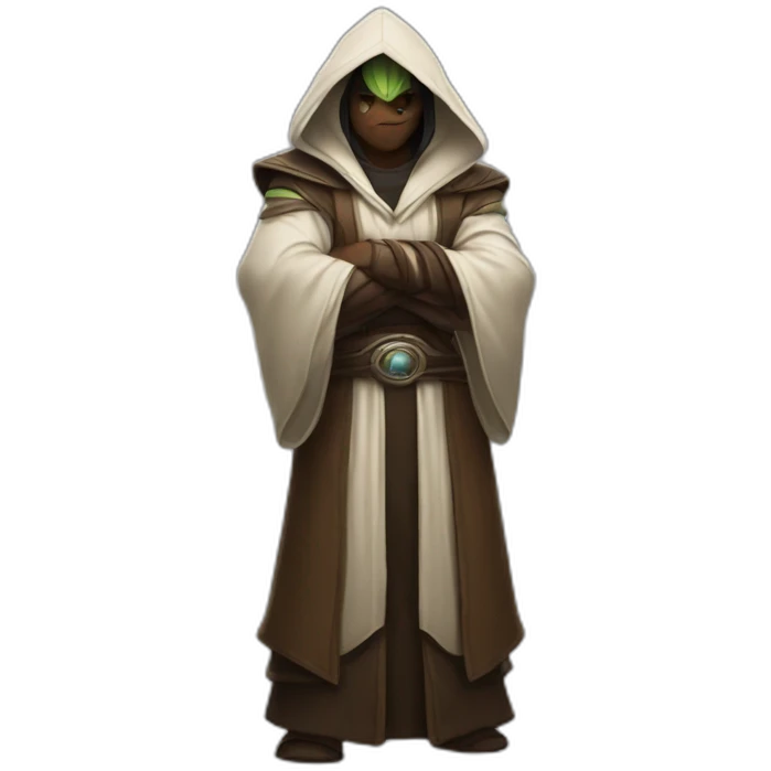 hooded jedi folding arms in world of warcraft emoji