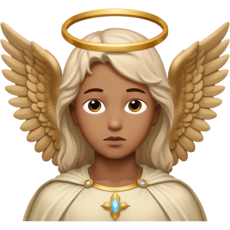 Aesthetic biblical face covered archangel emoji