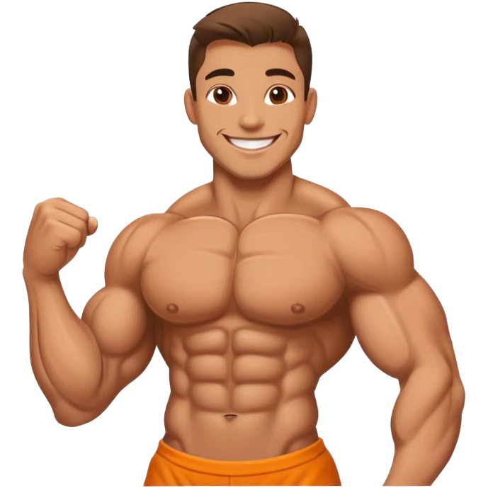 black bodybuilder happy emoji