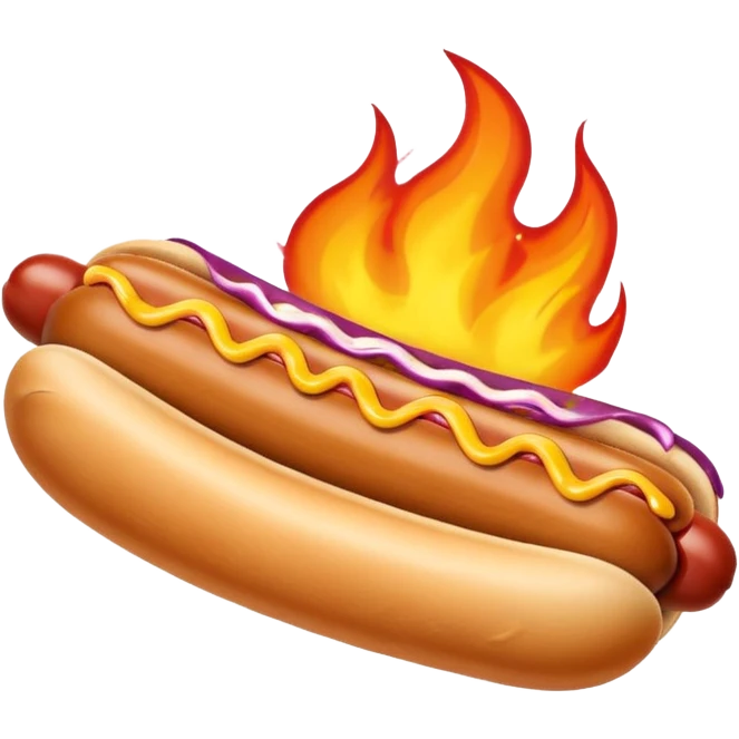 Hand Holding a Flaming Hotdog emoji