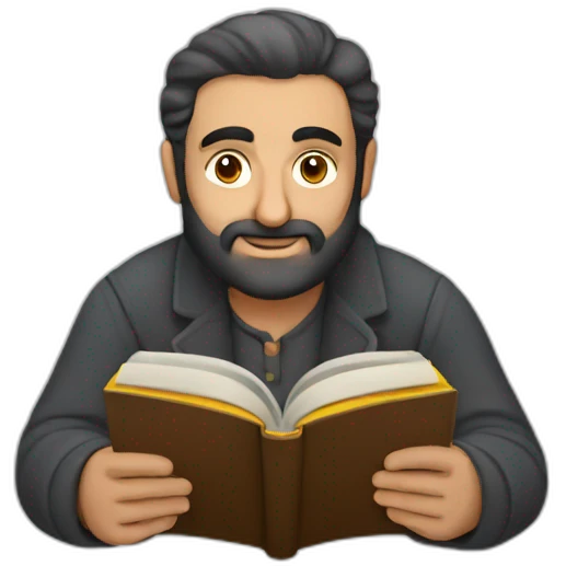 Armenian man reading book emoji