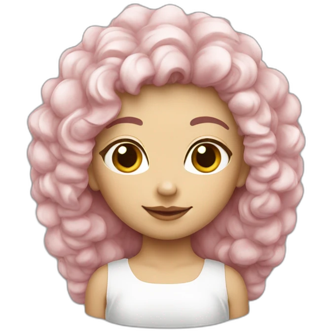 chèvre rose avec des cheveux emoji