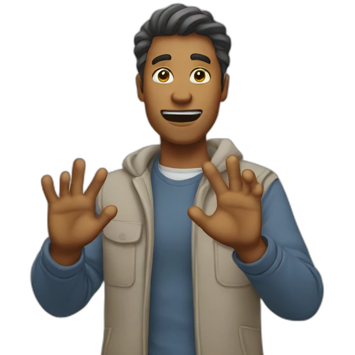 man gesturing no emoji