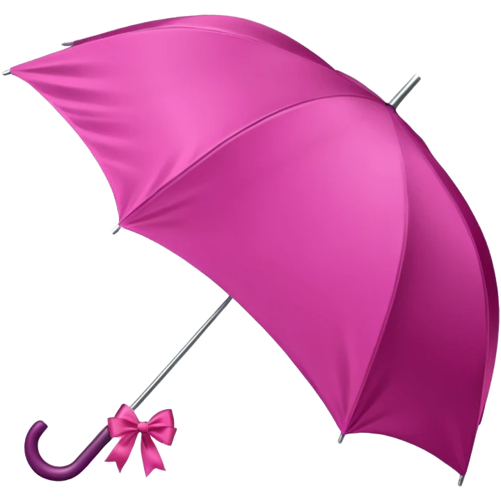 Dark pink umbrella with bow on the holder emoji