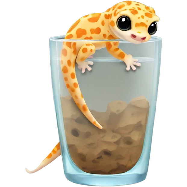 orange leopard gecko in a glass cup emoji
