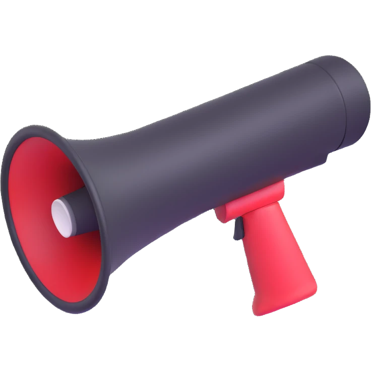 megaphone angled view emoji