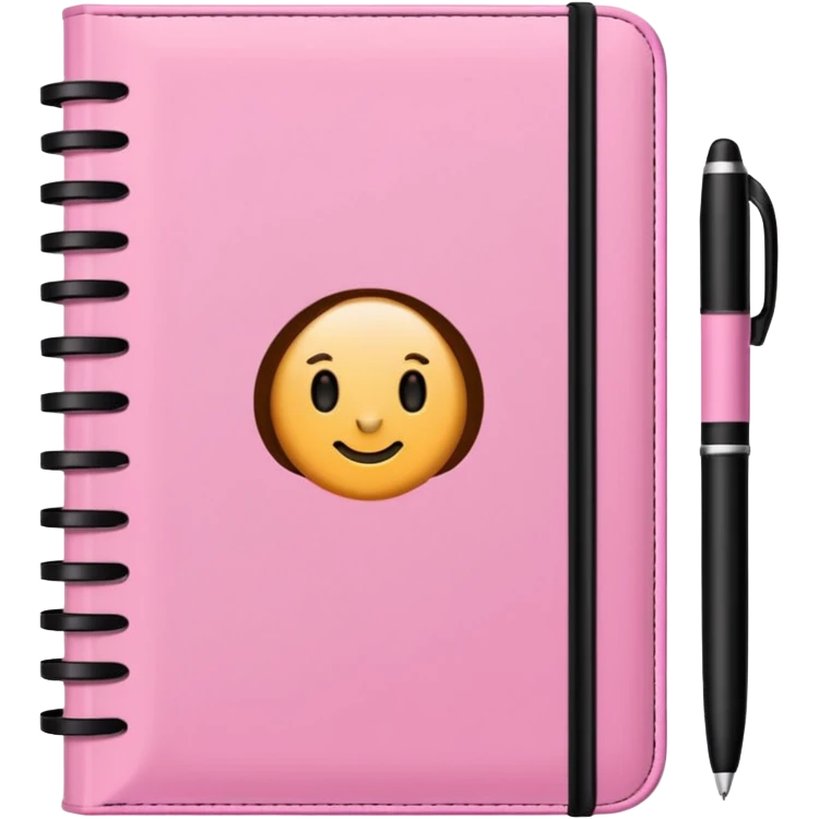 pink and brown striped diaries and pen emoji