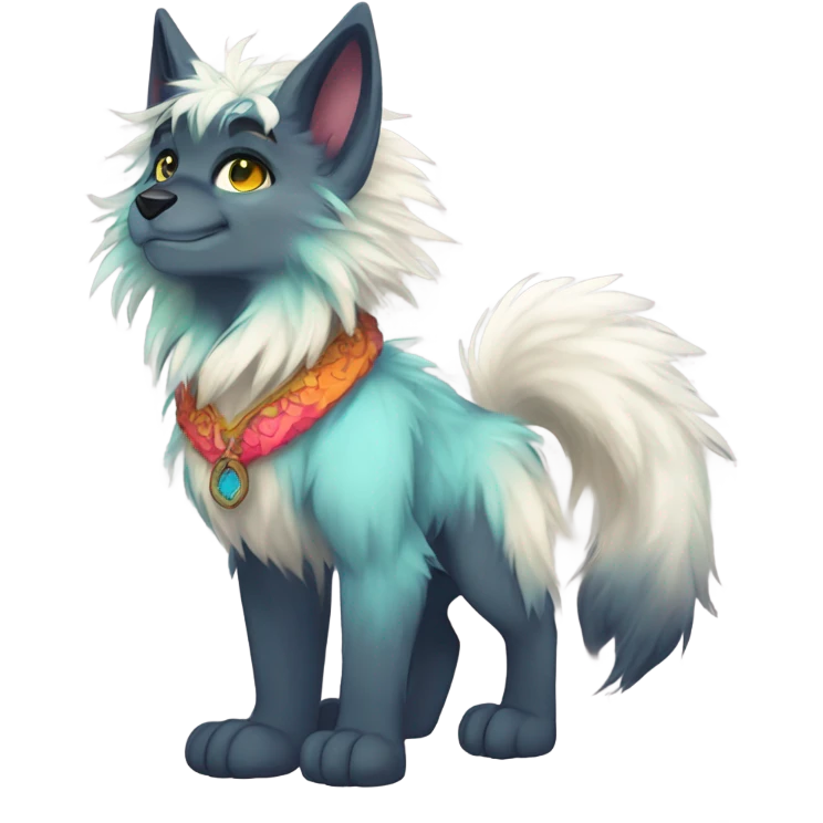 Colorful Fionbri Furry by Falvie-Griffsnuff-Kamirah-LiLaiRa, full body emoji