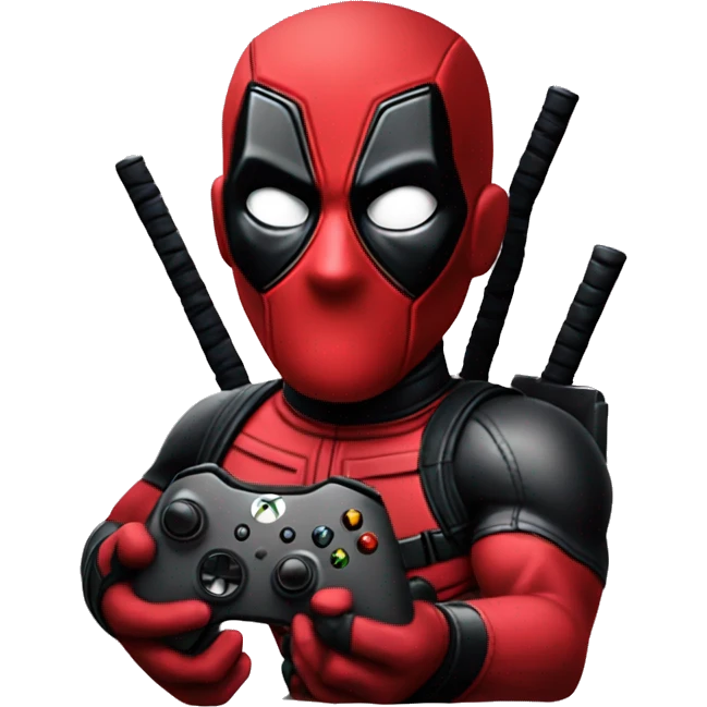 Deadpool holding xbox controller emoji