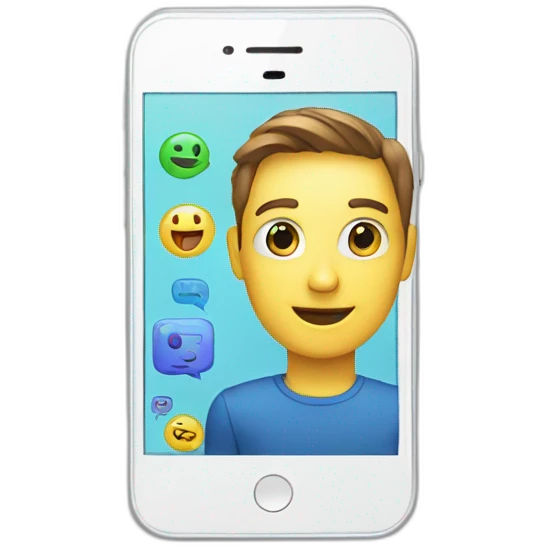 Smartphone with chatbot emoji