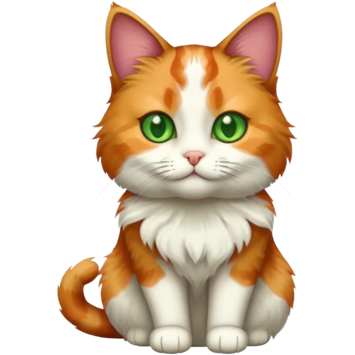 Calico cat with green eyes emoji
