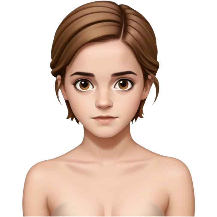 Realistic drawing of Emma Watson naked emoji