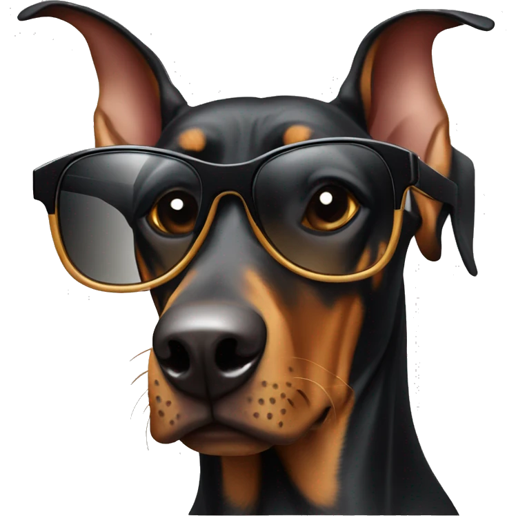 Doberman with sunglasses  emoji
