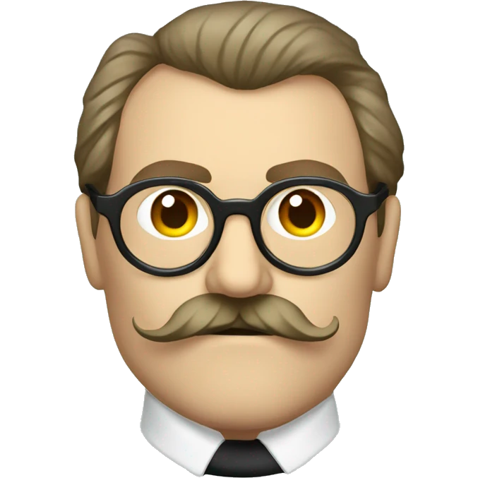 friedrich nietzsche, big mustache, round glasses. emoji