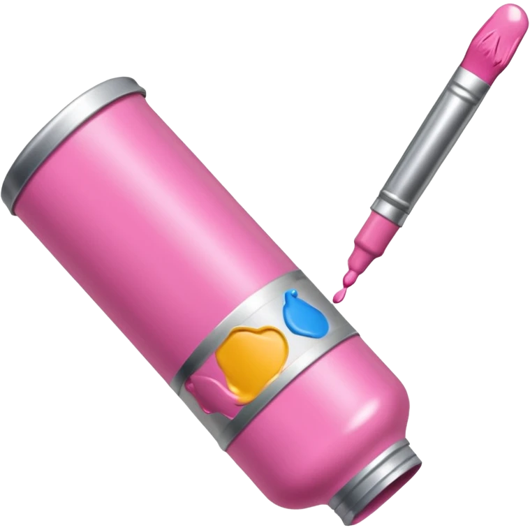 Tube de peinture rose emoji