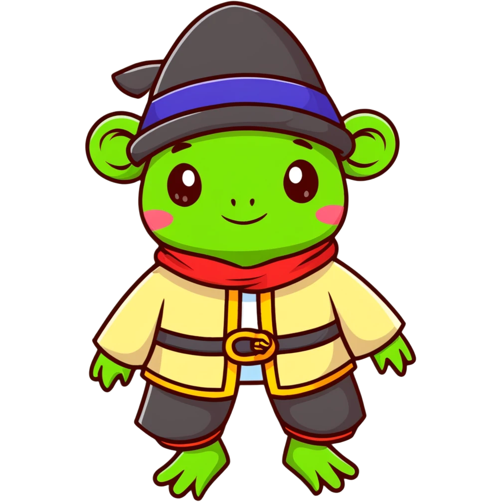 cute frog dressed in Bashkir attire emoji