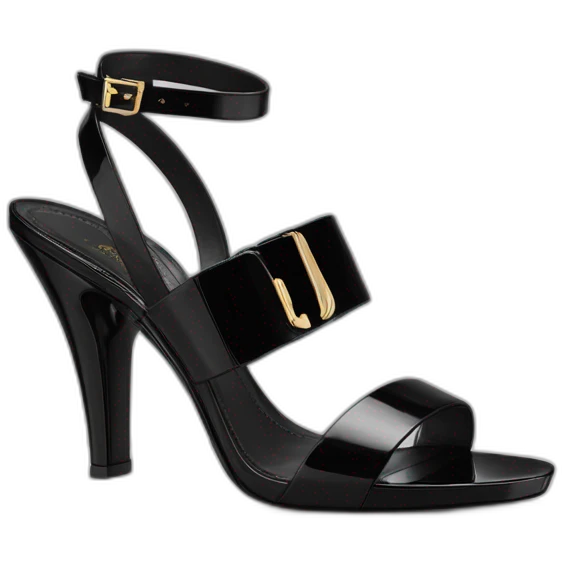Ysl TRIBUTE heel SANDAL black PATENT LEATHER emoji