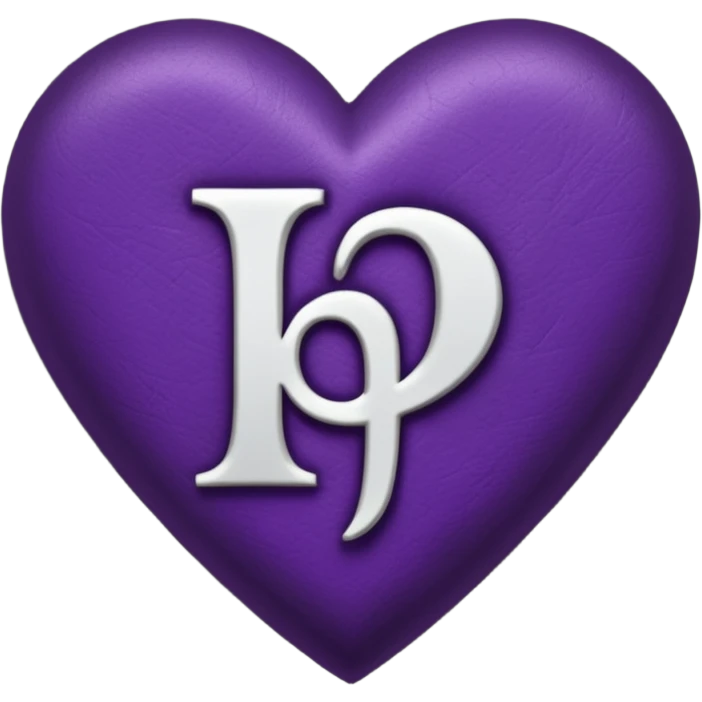 Can you make a dark purple heart with a white letter in the middle in a gothic style, the letter is P emoji