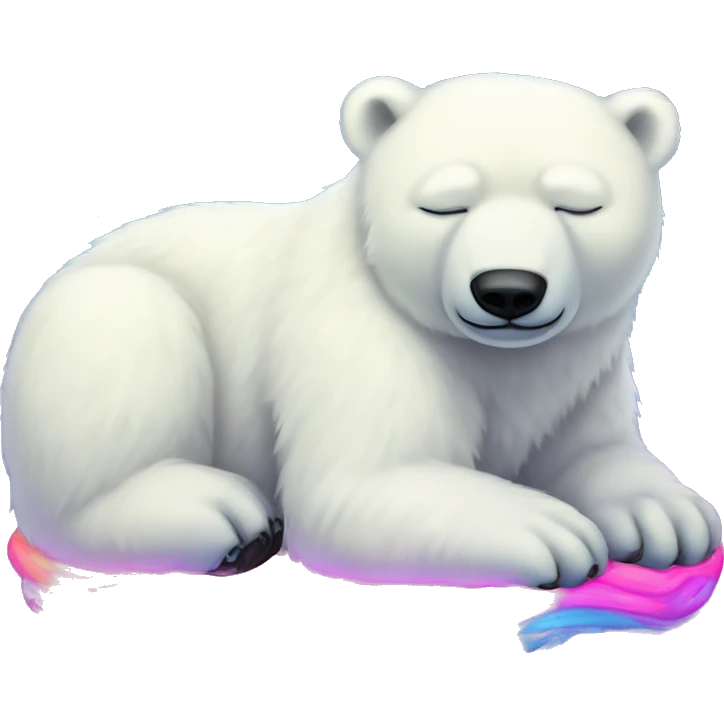 lisa frank neon sleeping polar bear full emoji