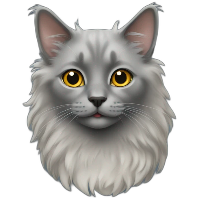 cute Nebelung cat emoji