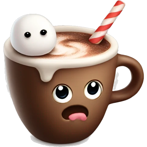 Marshmallow in hot chocolate  emoji