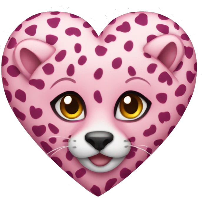 Pink cheeta heart emoji